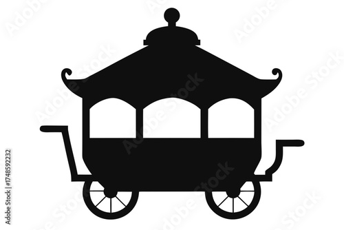 Palanquin Silhouette Vector Art Illustration Traditional Cultural Design for Creative Projects