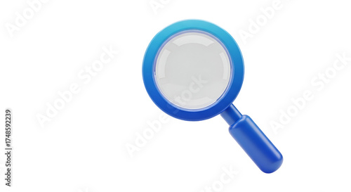 3d icon of magnifying glass icon isolated on transparent background for search, research, or investigation concept