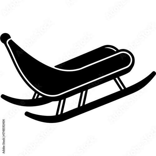 Ski Sled Winter Sports Equipment Vector Illustration for Outdoor Adventure Designs