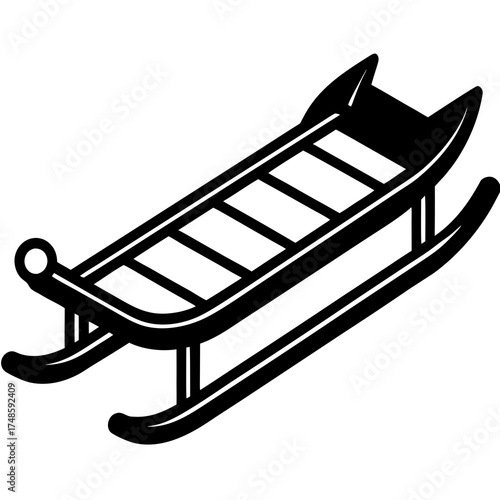 Ski Sled Winter Sports Equipment Vector Illustration for Outdoor Adventure Designs