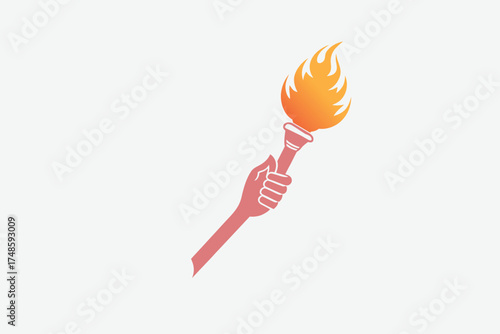 A vibrant torch held in a hand a dramatic visual silhouette