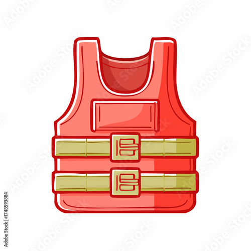 Red Bulletproof Vest Icon 