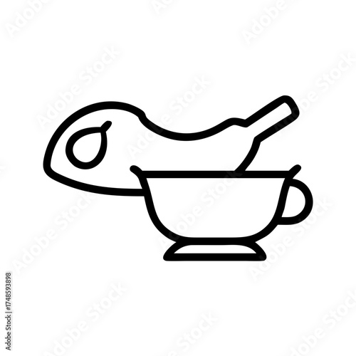 Roasted turkey and gravy boat for thanksgiving