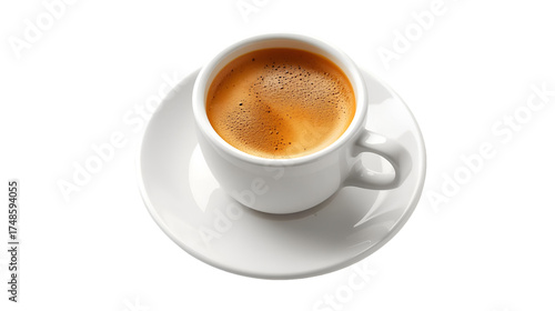White Cup of Espresso Coffee on Saucer graphic design