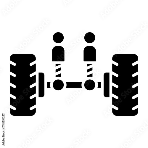 Conceptual solid design icon of car suspension 