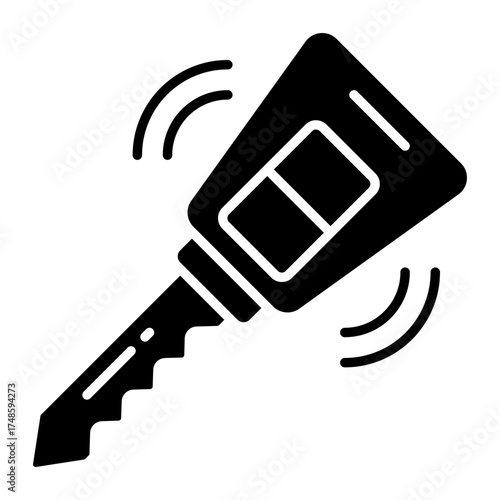 Car smart key icon in solid design 