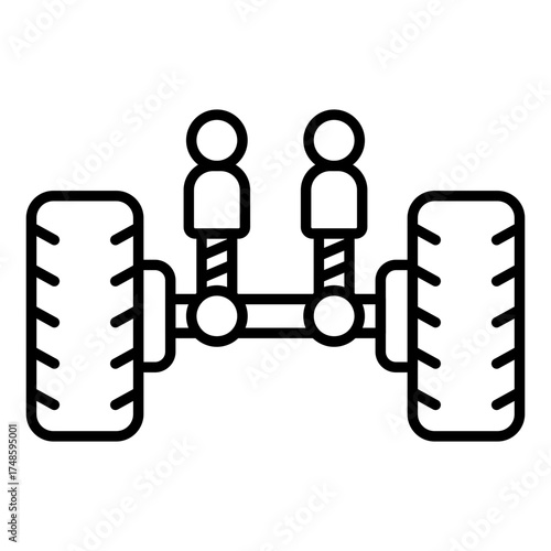 Conceptual linear design icon of car suspension 