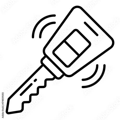 Car smart key icon in linear design 