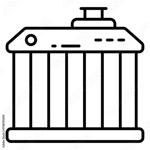 Editable design icon of car radiator 