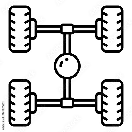Modern design icon of car chassis 