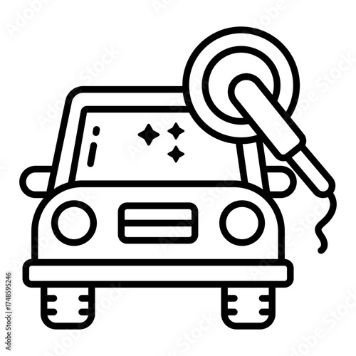 Trendy design icon of car polish 