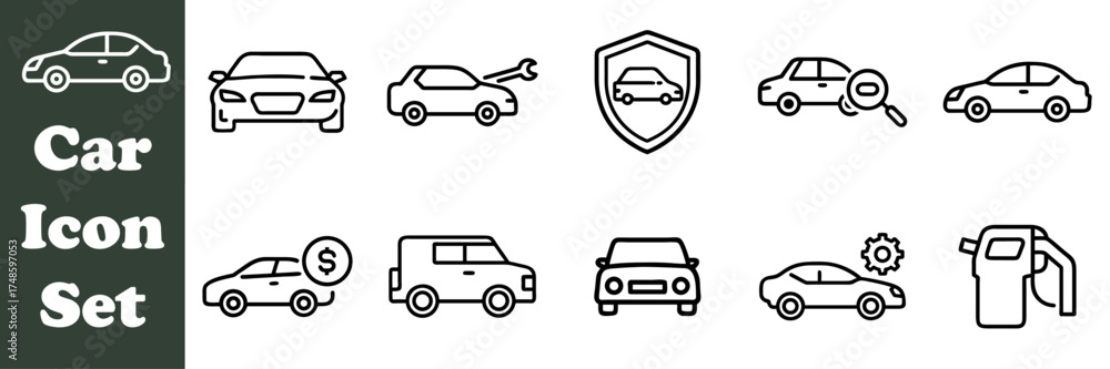 Obraz premium Vector icon of car and car maintenance car repair car icon automobile