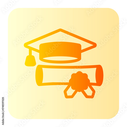 mortarboard gradient icon