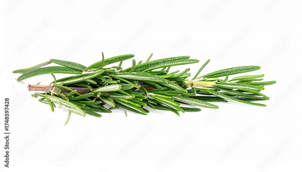 Fototapeta premium Fresh Rosemary Sprig, Culinary Herb, Aromatic, Green, Cooking Ingredient, Mediterranean, Fragrant, P