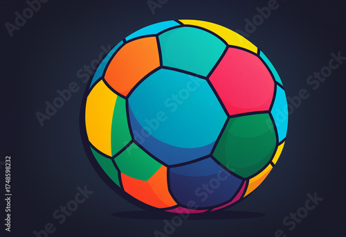 vibrant multicolored soccer...