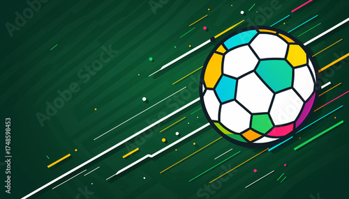 a modern and colorful socce...