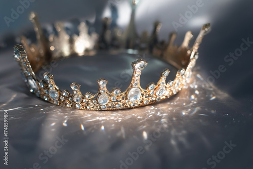 Royal sparkle crown, majestic jewelry. Beauty contest