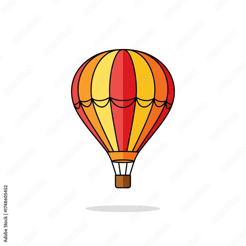 Fototapeta premium Vibrant hot air balloon soars on a clear day, symbolizing adventure, freedom, and exciting new journeys for travel and leisure.