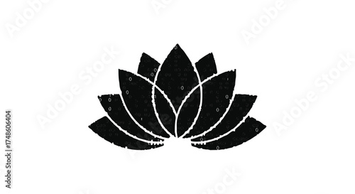 Elegant black lotus flower silhouette symbolizing peace and purity