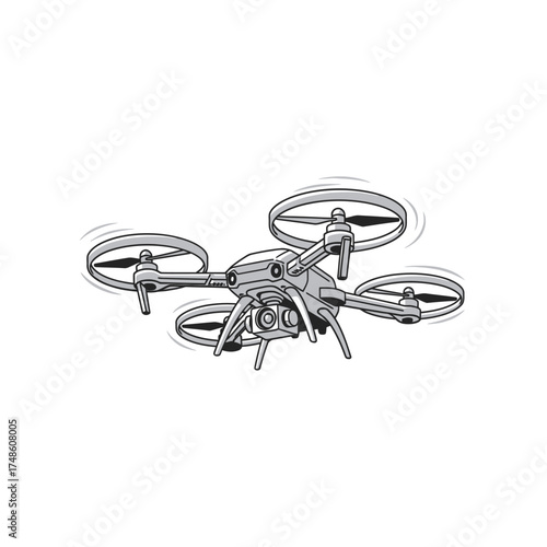 Modern aerial photography drone with high-tech camera captures stunning perspectives for commercial projects, travel adventures, and cinematic storytelling