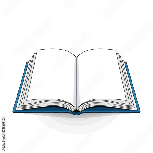 Open book with blank pages ready for your creative content, inspiring knowledge and learning possibilities