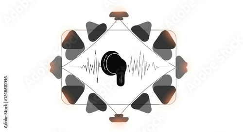 Abstract representation of sound waves and audio technology