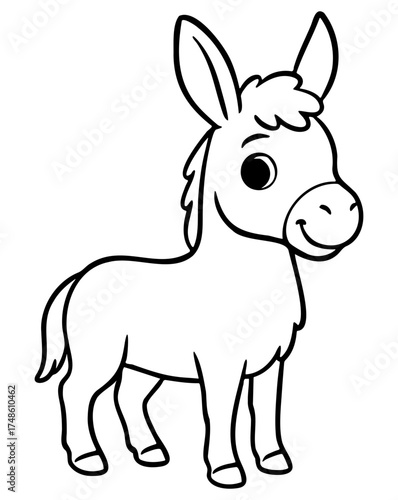 ilustracion lineal de animales del perú, burro
