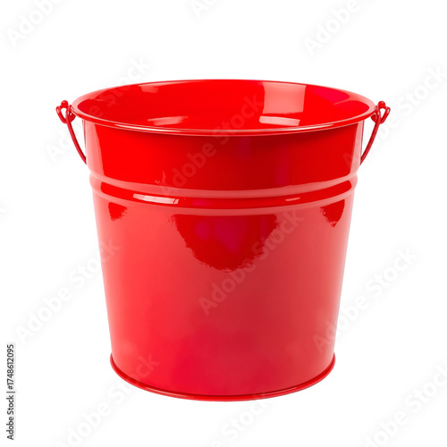 red bucket isolated on white