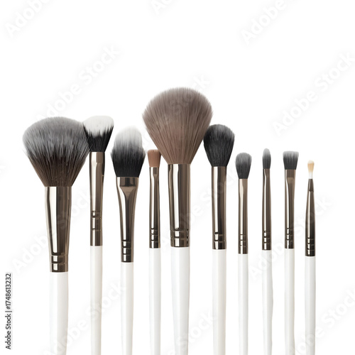 makeup brushes isolated on white