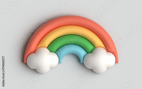 3d render of a rainbow in a circle icon vector illustration 