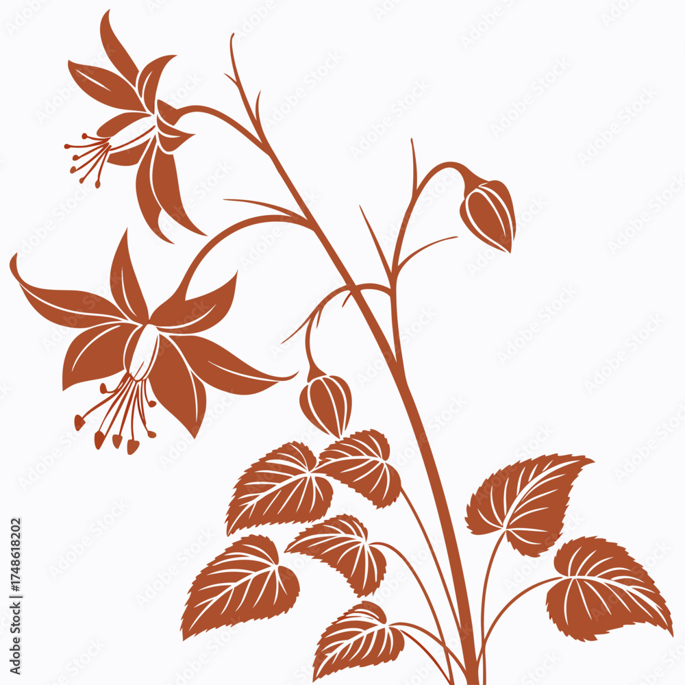 Obraz premium epimedium x warleyense orange queen with leaves