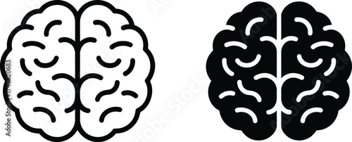 Brain Icon Set Mind Intelligence Creative Idea Symbol