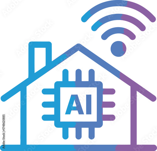 Smart Home Artificial Intelligence IOT Innovation Icon Symbol Concept Vector