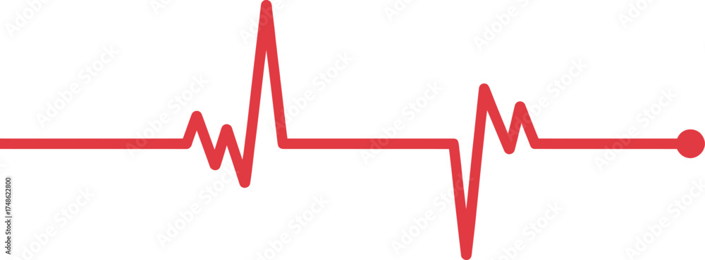 Naklejka premium Heartbeat Lifeline Pulse Symbol Medical Health Rate Vector Illustration on Transparent