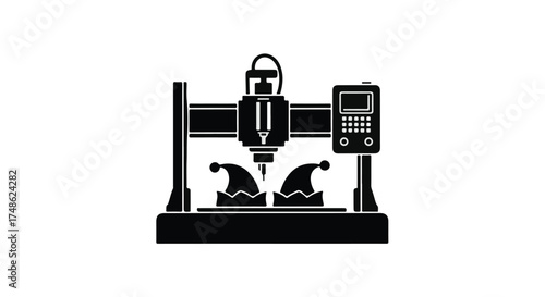 Industrial machine crafting festive holiday hats with precision and automation