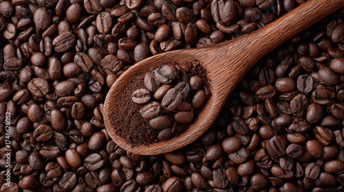 Fresh roasted coffee beans — caffeine energy concept