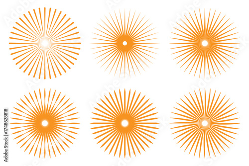 collection Sunburst and starburst icon, set of sun icon, vintage and retro Set of sunburst icon.
