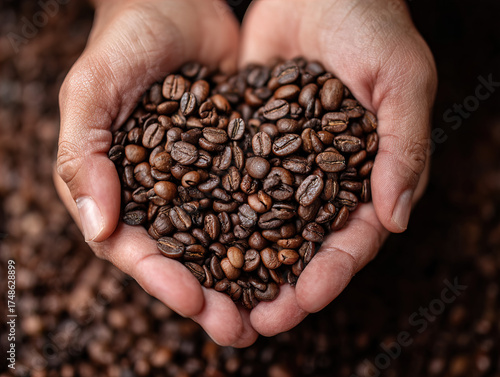 Fresh roasted coffee beans — caffeine energy concept