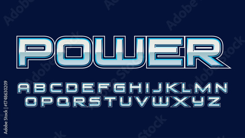 modern metallic bevel 3d isolated font for logos