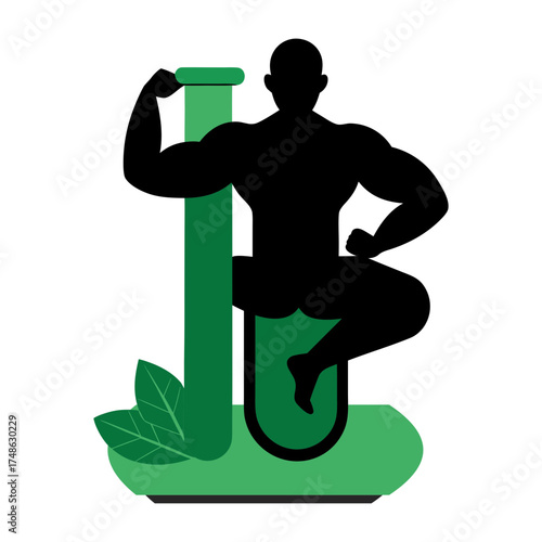 Silhouette vector of a picture for a pharmaceutical company made of leaves