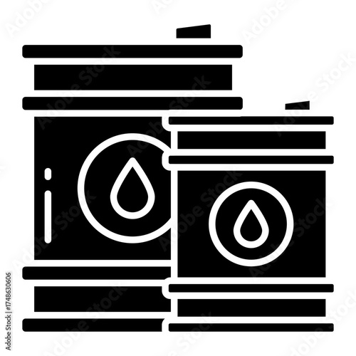 A creative design icon of oil drums