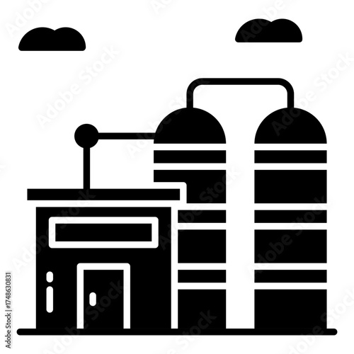 A perfect design icon of oil refinery 