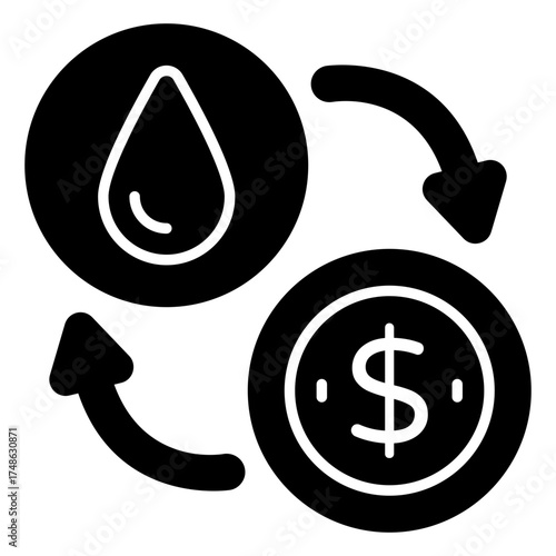 A unique design icon of oil price 