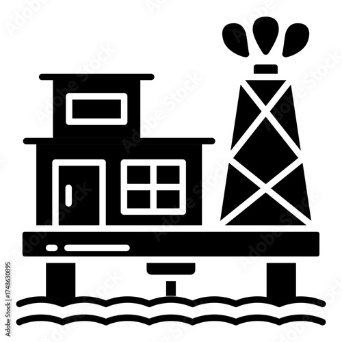 Premium download icon of oil refinery  