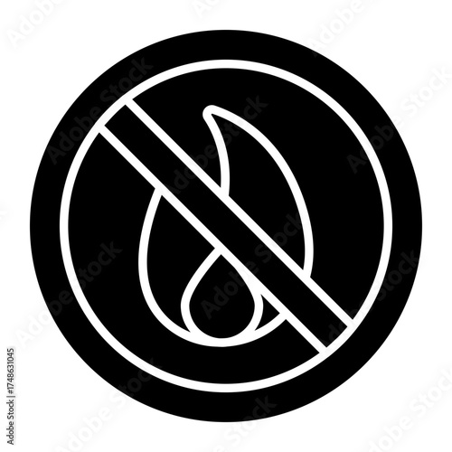 An icon design of no flame burning 