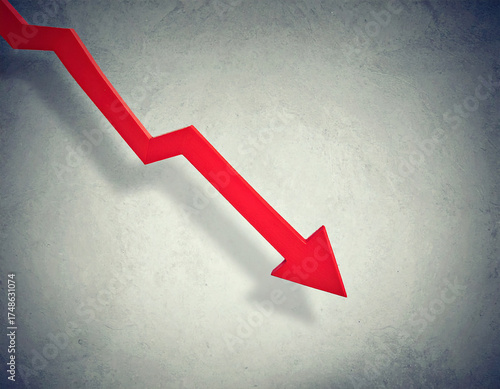 비즈니스-경제-화살표-하락-레드-하락-감소-손실-하락 화살표