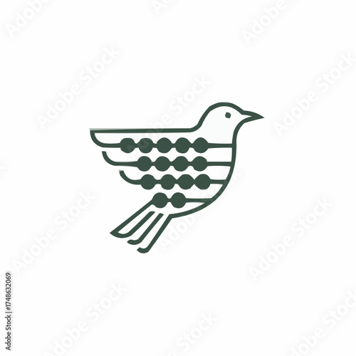 Elegant minimalist bird logo symbolizing financial literacy and smart growth, perfect for educational platforms and financial services
