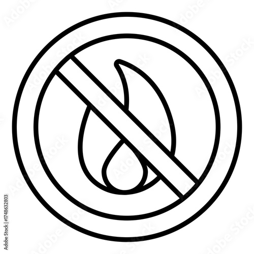 An icon design of no flame burning 