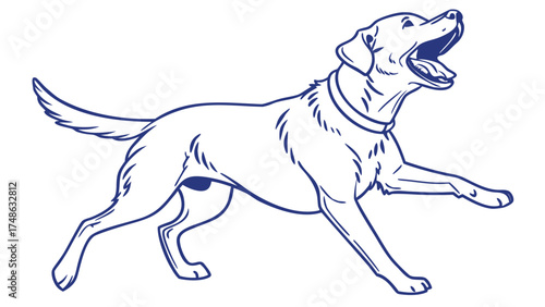 Dynamic Action of a Running Dog in Vector Art Style for Animal Enthusiasts