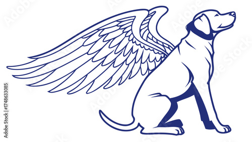 A Serene Blue Line Vector Illustration